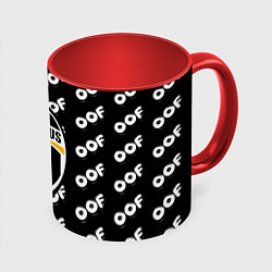 Кружка 3D Juventus off pattern, цвет: 3D-белый + красный