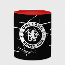 Кружка 3D Челси штрихи красок белые, цвет: 3D-белый + красный — фото 2