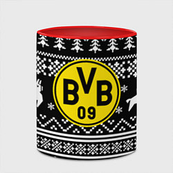 Кружка 3D Borussia x fortnite pattern, цвет: 3D-белый + красный — фото 2