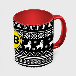 Кружка 3D Borussia x fortnite pattern, цвет: 3D-белый + красный