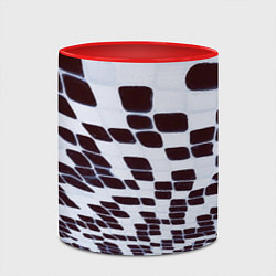 Кружка 3D Оптическая абстракция, цвет: 3D-белый + красный — фото 2