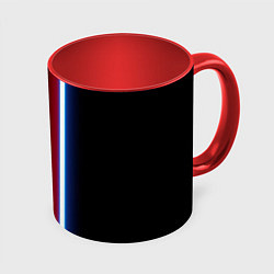Кружка 3D Color white blue red neon, цвет: 3D-белый + красный