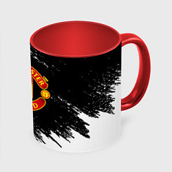 Кружка 3D Манчестер Юнайтед белые краски, цвет: 3D-белый + красный