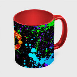 Кружка 3D Манчестер Юнайтед неоновые краски, цвет: 3D-белый + красный