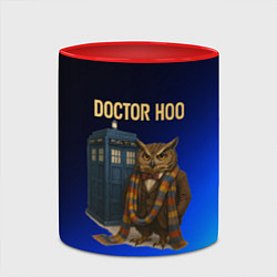 Кружка 3D Doctor Hoo сова у телефонной будки, цвет: 3D-белый + красный — фото 2