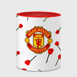 Кружка 3D Манчестер Юнайтед розы паттерн, цвет: 3D-белый + красный — фото 2
