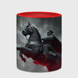 Кружка 3D Всадник в плаще на коне, цвет: 3D-белый + красный — фото 2
