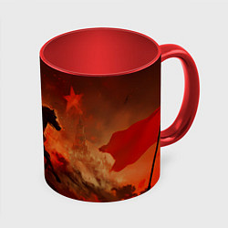 Кружка 3D Всадник и красная звезда, цвет: 3D-белый + красный