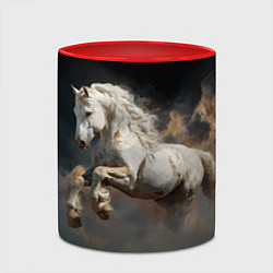 Кружка 3D Белая лошадь из бури, цвет: 3D-белый + красный — фото 2