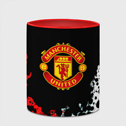 Кружка 3D Манчестер Юнайтед краски абстрактные, цвет: 3D-белый + красный — фото 2