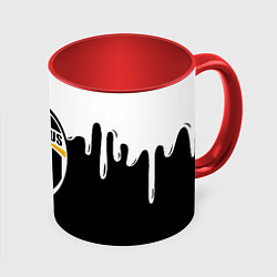Кружка 3D Juventus капли красок, цвет: 3D-белый + красный