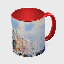 Кружка 3D Зимний Питер, цвет: 3D-белый + красный