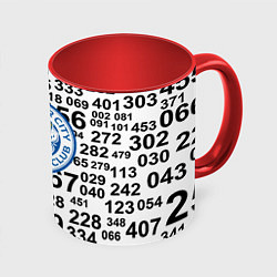 Кружка 3D Лестер сити цифры символы, цвет: 3D-белый + красный