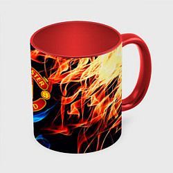 Кружка 3D Манчестер Юнайтед огонь битва, цвет: 3D-белый + красный