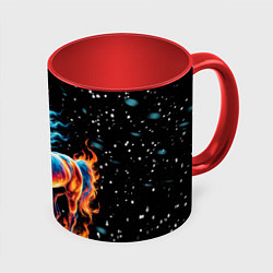 Кружка 3D Лошадь на снегу, цвет: 3D-белый + красный