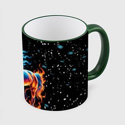 Кружка цветная Лошадь на снегу