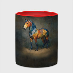 Кружка 3D Конь Ренессанс, цвет: 3D-белый + красный — фото 2