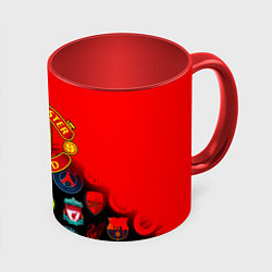 Кружка 3D Манчестер Юнайтед логотипы команд, цвет: 3D-белый + красный