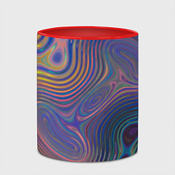 Кружка 3D Абстрактная рябь, цвет: 3D-белый + красный — фото 2