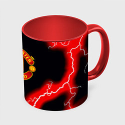 Кружка цветная Манчестер Юнайтед шторм молнии