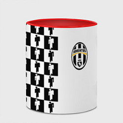 Кружка 3D Ювентус паттерн люди, цвет: 3D-белый + красный — фото 2
