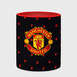 Кружка 3D Манчестер Юнайтед розы текстура, цвет: 3D-белый + красный — фото 2