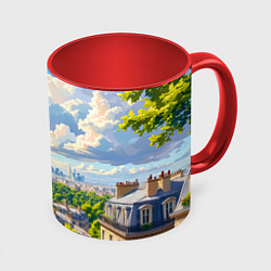 Кружка 3D Эйфелева башня в сердце Парижа, цвет: 3D-белый + красный