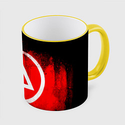 Кружка 3D Linkin Park: Red style, цвет: 3D-желтый кант