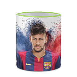 Кружка 3D Neymar FCB, цвет: 3D-светло-зеленый кант — фото 2