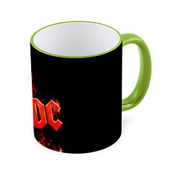 Кружка 3D AC/DC Flame, цвет: 3D-светло-зеленый кант