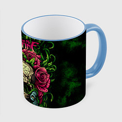 Кружка 3D BFMV: Roses Skull, цвет: 3D-небесно-голубой кант