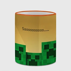 Кружка 3D Minecraft Sssss, цвет: 3D-оранжевый кант — фото 2