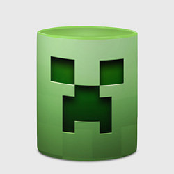 Кружка 3D Creeper Face, цвет: 3D-белый + светло-зеленый — фото 2