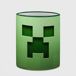 Кружка 3D Creeper Face, цвет: 3D-зеленый кант — фото 2