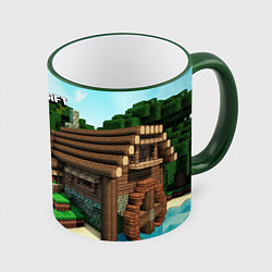 Кружка 3D Minecraft House, цвет: 3D-зеленый кант