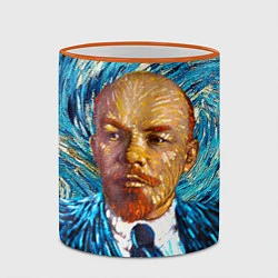 Кружка 3D Ленин Ван Гога, цвет: 3D-оранжевый кант — фото 2