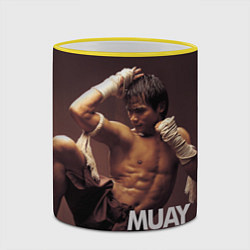 Кружка 3D Муай тай боец, цвет: 3D-желтый кант — фото 2