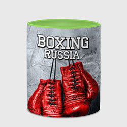 Кружка 3D Boxing Russia, цвет: 3D-белый + светло-зеленый — фото 2
