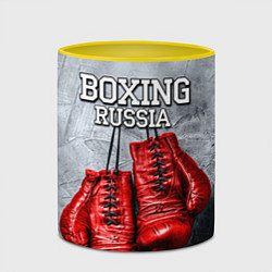 Кружка 3D Boxing Russia, цвет: 3D-белый + желтый — фото 2