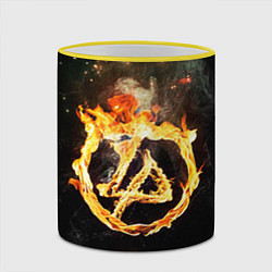 Кружка 3D Linkin Park: Burning the skies, цвет: 3D-желтый кант — фото 2