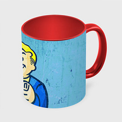 Кружка 3D Fallout: It's okey, цвет: 3D-белый + красный