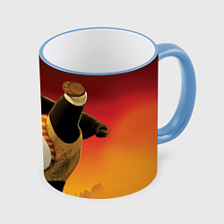 Кружка 3D Кунг фу панда, цвет: 3D-небесно-голубой кант