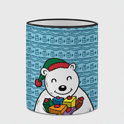 Кружка 3D Новогодний мишка, цвет: 3D-черный кант — фото 2