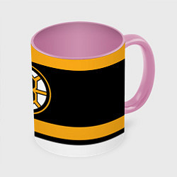 Кружка 3D Boston Bruins, цвет: 3D-белый + розовый