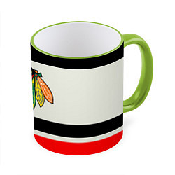 Кружка 3D Chicago Blackhawks, цвет: 3D-светло-зеленый кант