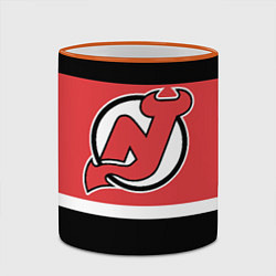 Кружка 3D New Jersey Devils, цвет: 3D-оранжевый кант — фото 2