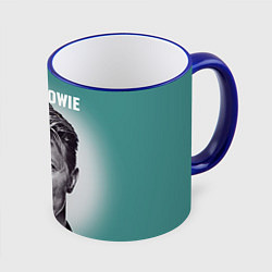 Кружка 3D Дэвид Боуи: тишина, цвет: 3D-синий кант