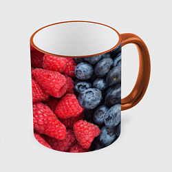 Кружка 3D Ягодная, цвет: 3D-оранжевый кант