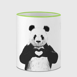 Кружка 3D Panda Love, цвет: 3D-светло-зеленый кант — фото 2