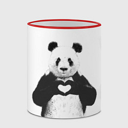 Кружка 3D Panda Love, цвет: 3D-красный кант — фото 2